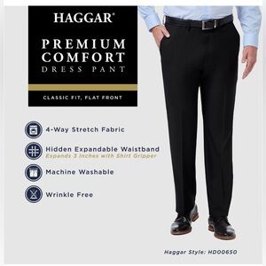 2 pairs of Haggar Black Dress Pants- Sizes 38x29